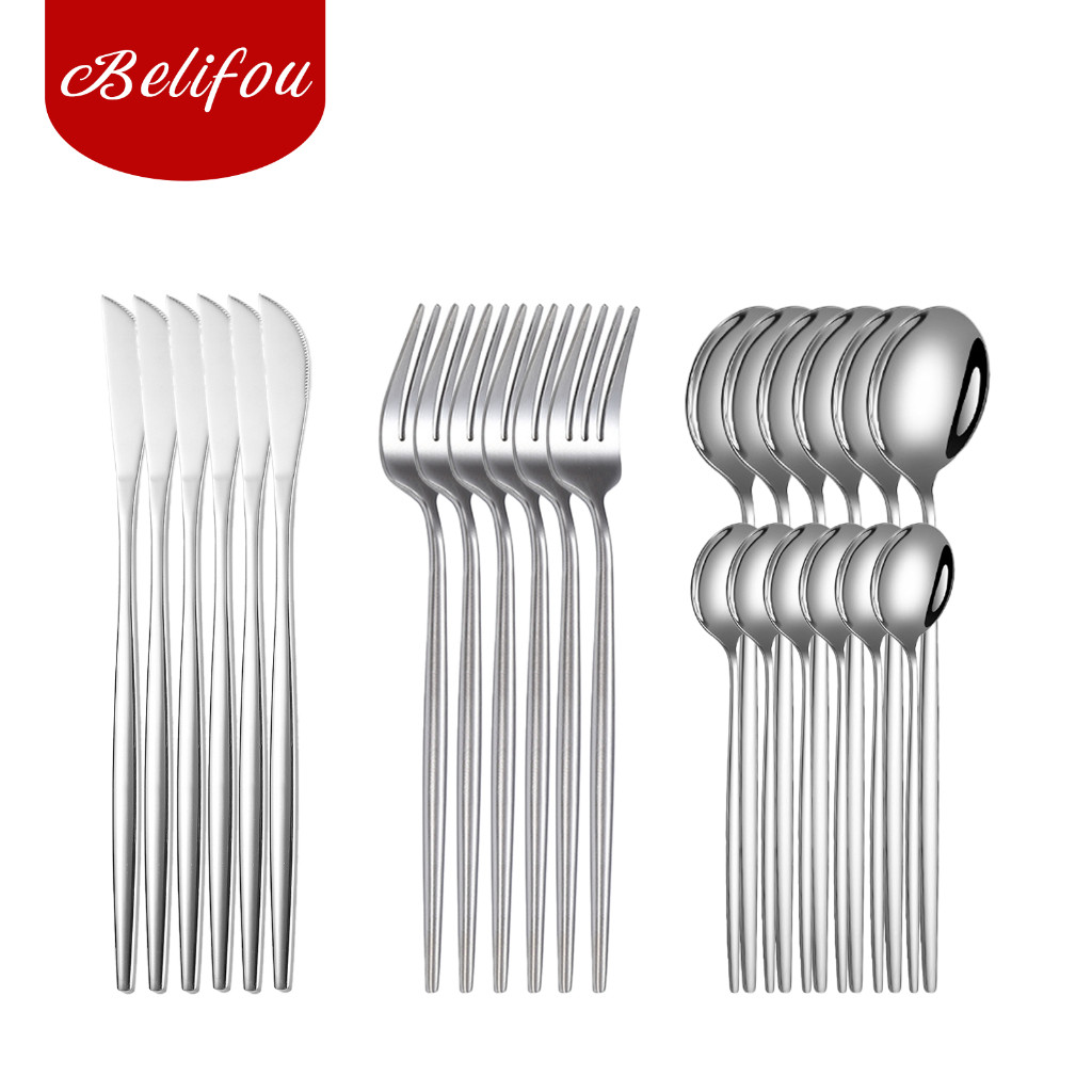 Belifou Natal Kit 24 Jogo De Talheres Aço Inoxidável 416 Prat em Oferta na Shopee