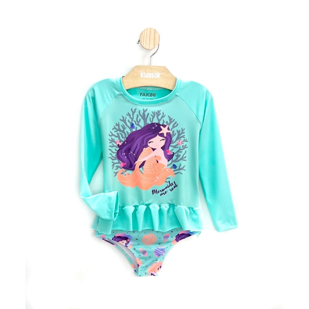 Conjunto Menina Sereia Proteção UV - Fakini em Oferta na Shopee