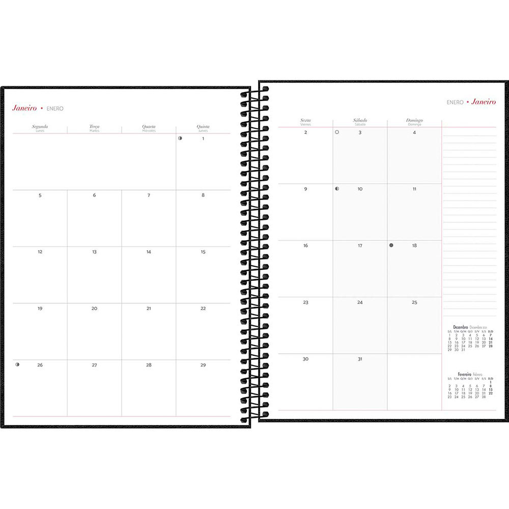 Detalhes do Agenda planner executiva espiral semanal Cambridge 275x200mm 2026 Tilibra