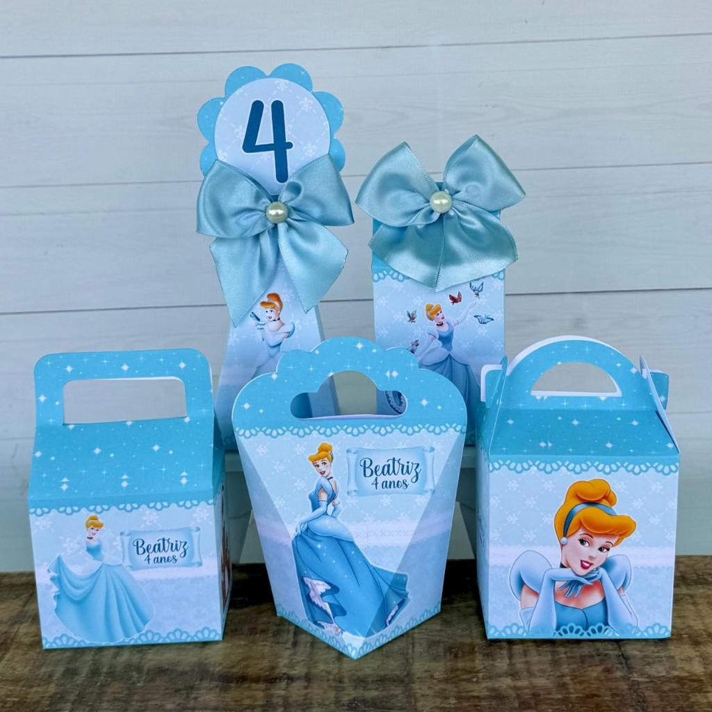 Kit Festa Cinderela | Pegue e Monte | Personalizados | Lembrancinhas | Festa infantil | Aniversário