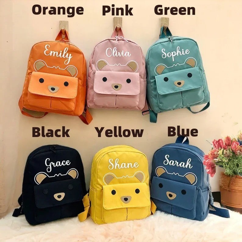 Mochila Infantil Com Nome Bordado , Personalizada Para Crianças , Presente Escolar Bolsa Laptop De Volta Às Aulas