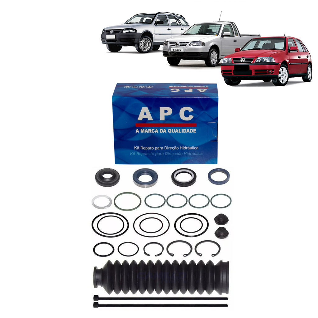 Imagem Kit Reparo Caixa Direção Hidráulica TRW VW Gol 95-08 Parati 95-13 Saveiro 95-09 com Coifas