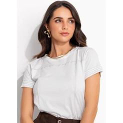 Blusa Feminina Malha Algodão Penteado Look