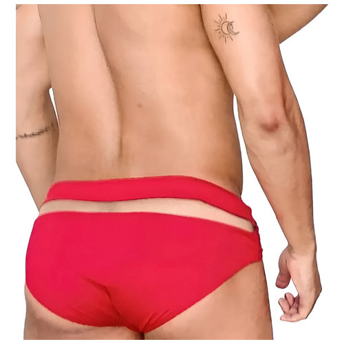 Sunga Sexy Slip Com Tule Transparência Na Parte De Trás