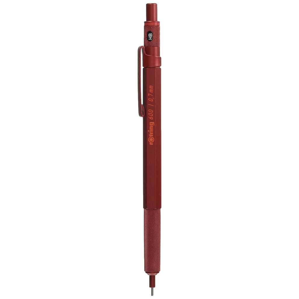 Rotring 600 Madder Red lápis mecânico 0,7mm tipo click 2119973 rOtring caneta profissional.