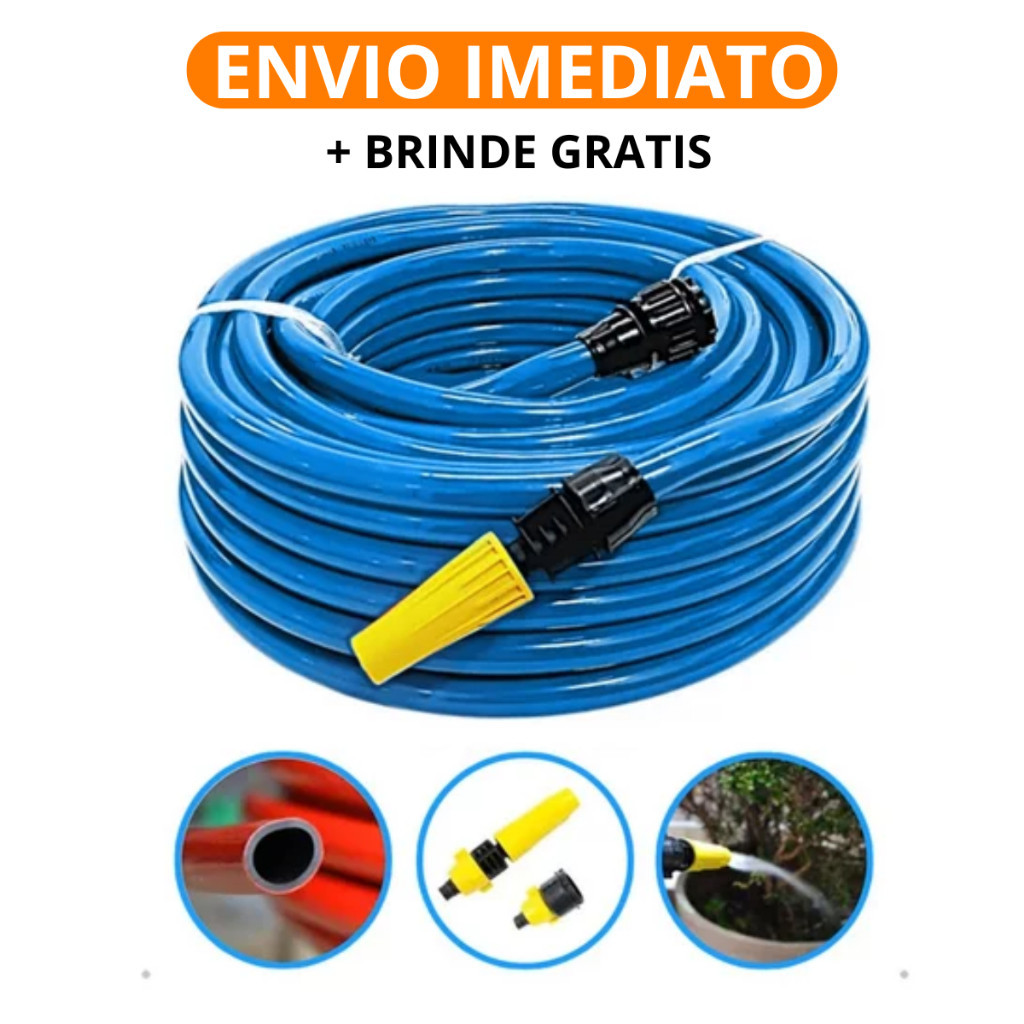 Mangueira De Jardim Reforçada Lisa Flexivel Resistente 50 30 25 20 15 10 7 Metros