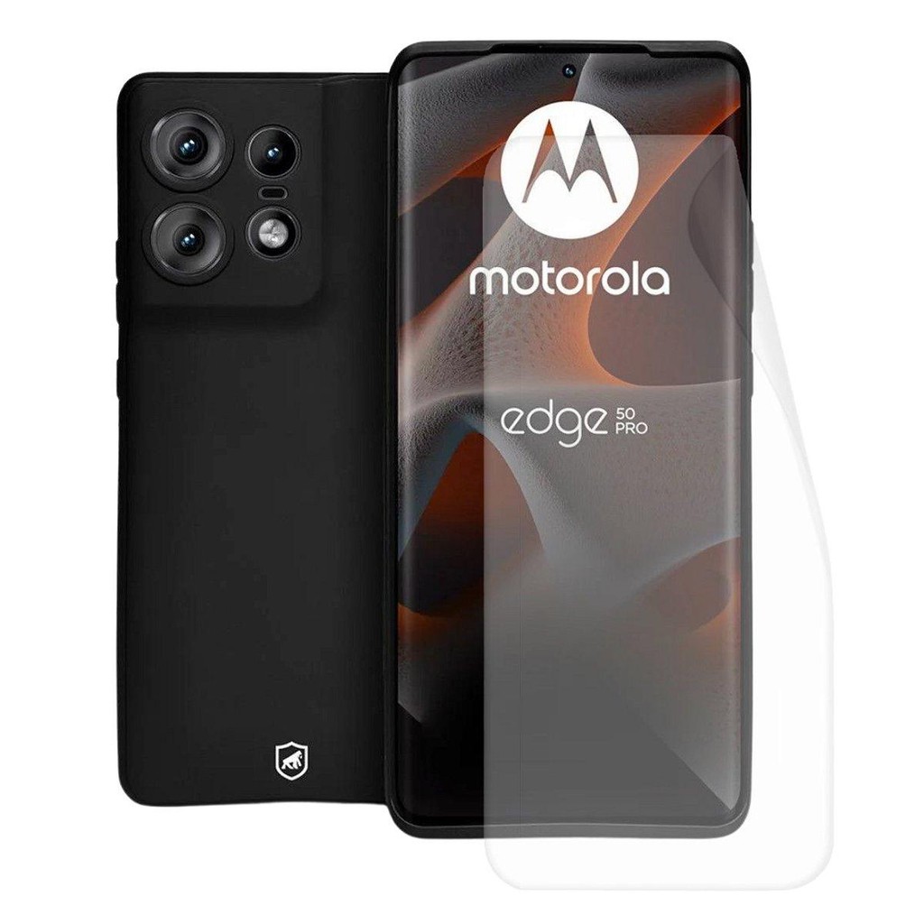 Kit Capa case capinha Silicon Veloz e Película Hydrogel HD para Motorola Moto Edge 50 Pro - Gshield em Oferta na Shopee