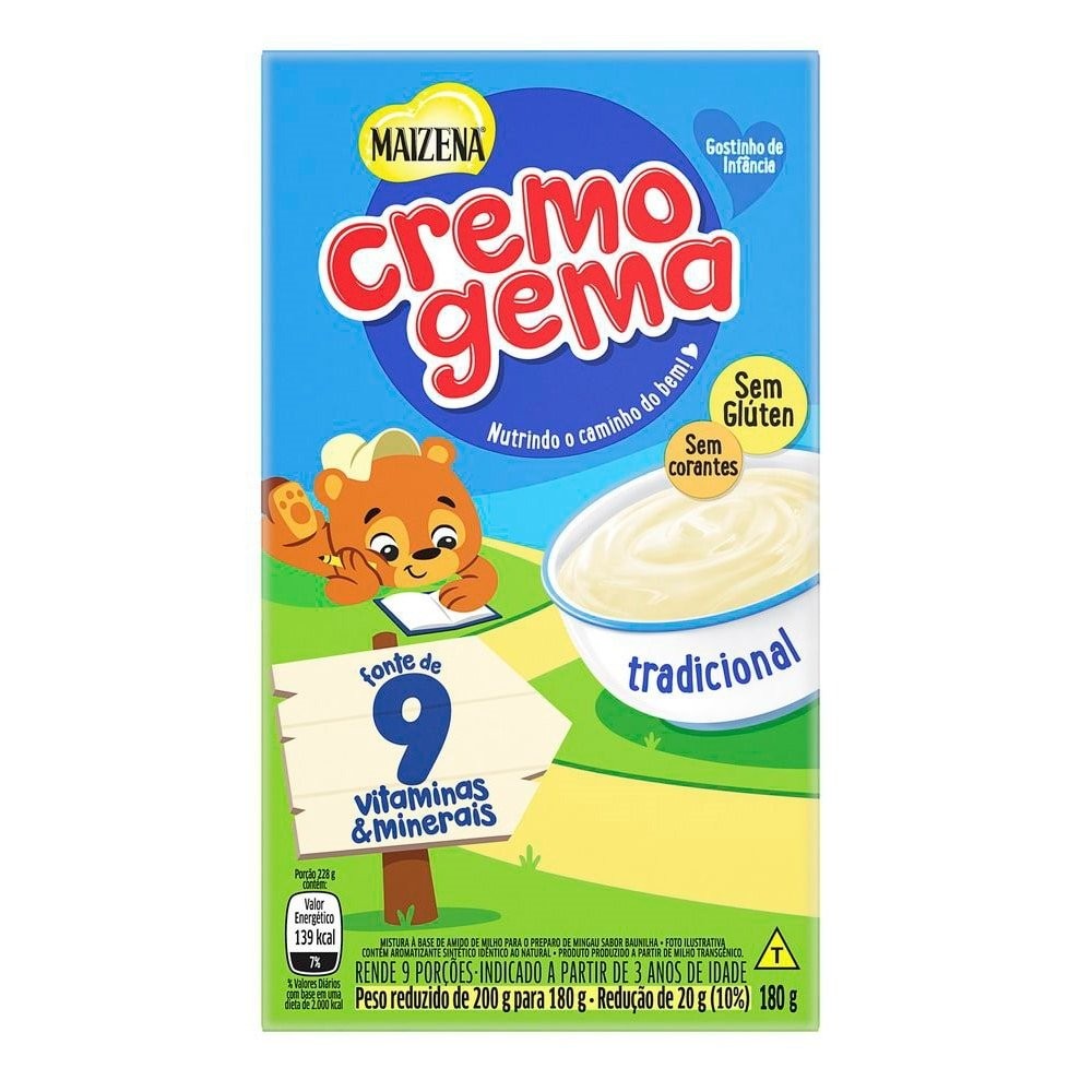 Mingau Cremogema Baunilha Tradicional - 180g Embalagem com 48 Unidades