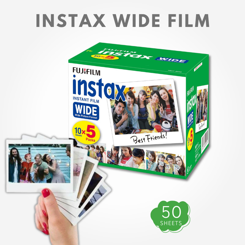 FUJIFILM Instant Camera Wide Film 50 Sheets INSTAX WIDE K R 5