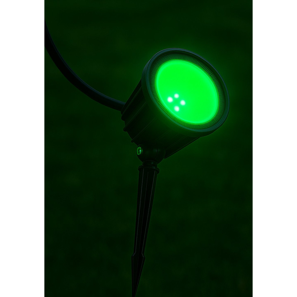 10 KIT Luminária Espeto de Jardim Led 7w Verde Luz de LED Jardim Refletor para Plantas a prova d'agua | Refletor jardim