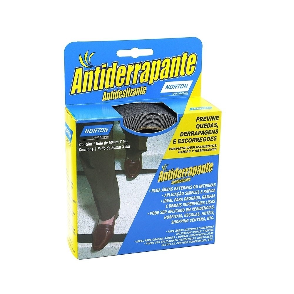 Fita Antiderrapante Norton 50mmx5m Q221 G60 Preto em Oferta na Shopee