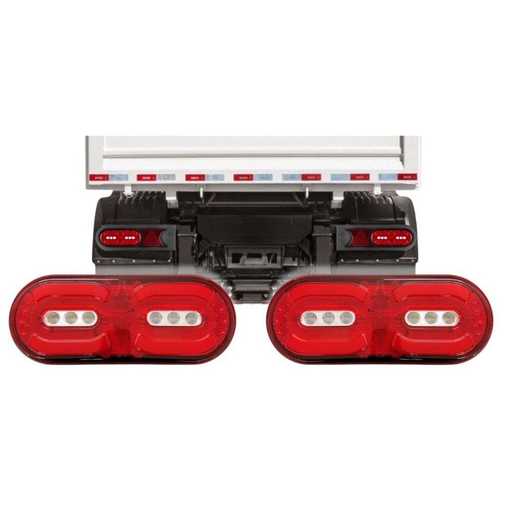 Par Lanterna Traseira Carreta Randon LED Implementos 24v - Spare Parts and Accessories for Vehicles