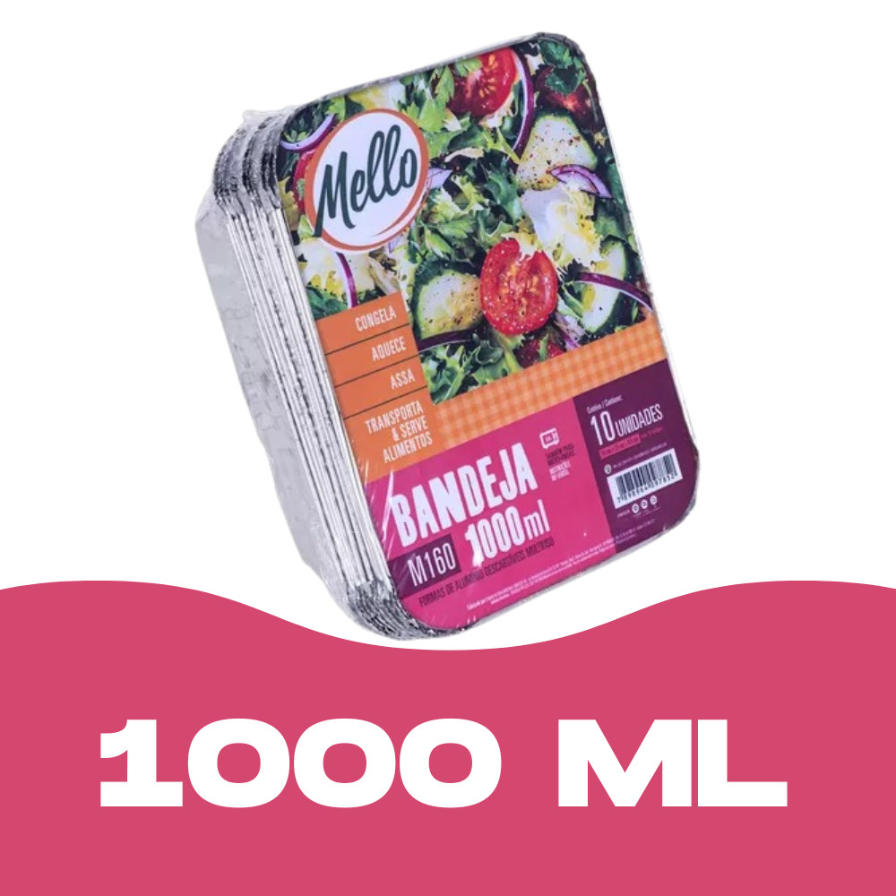 Bandeja M160 1000ml Embalada Mello 10 Un