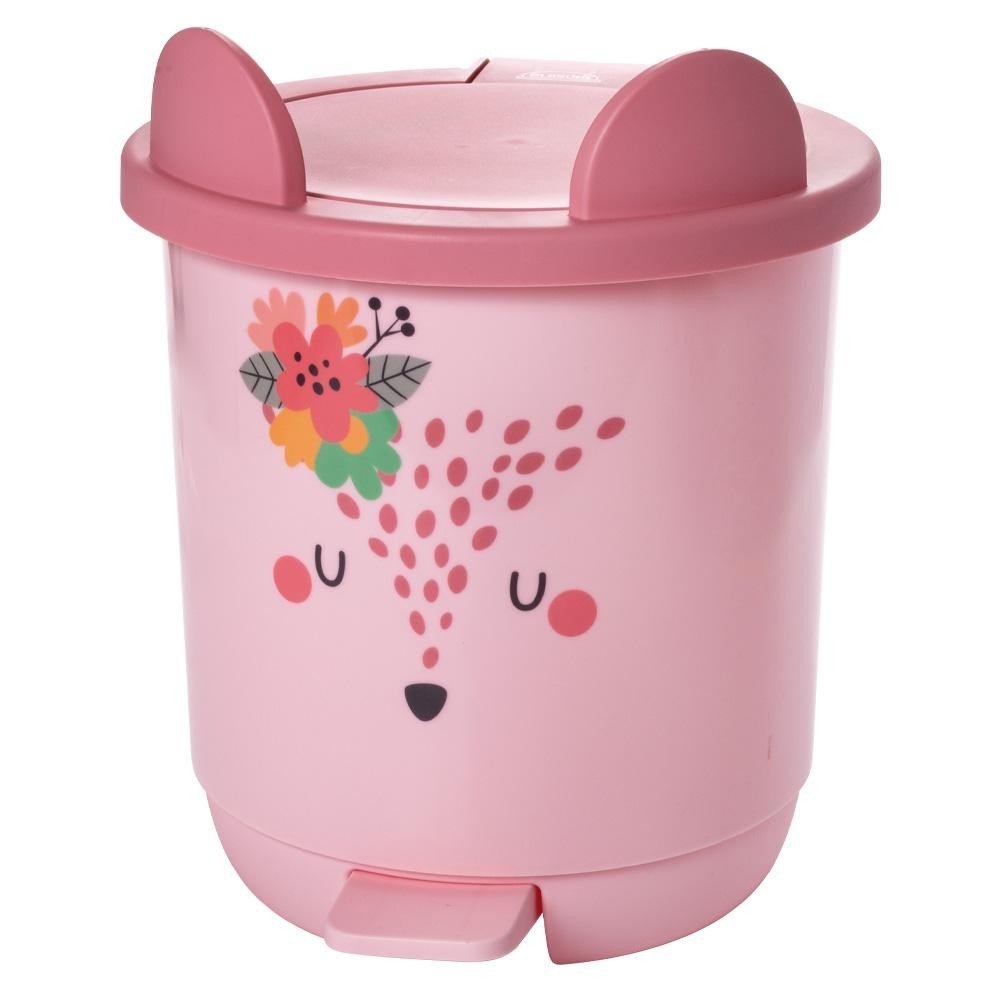 Lixeira 6,5 L com Pedal Lúdica Enxoval Petit Rosa Plasútil em Oferta na Shopee