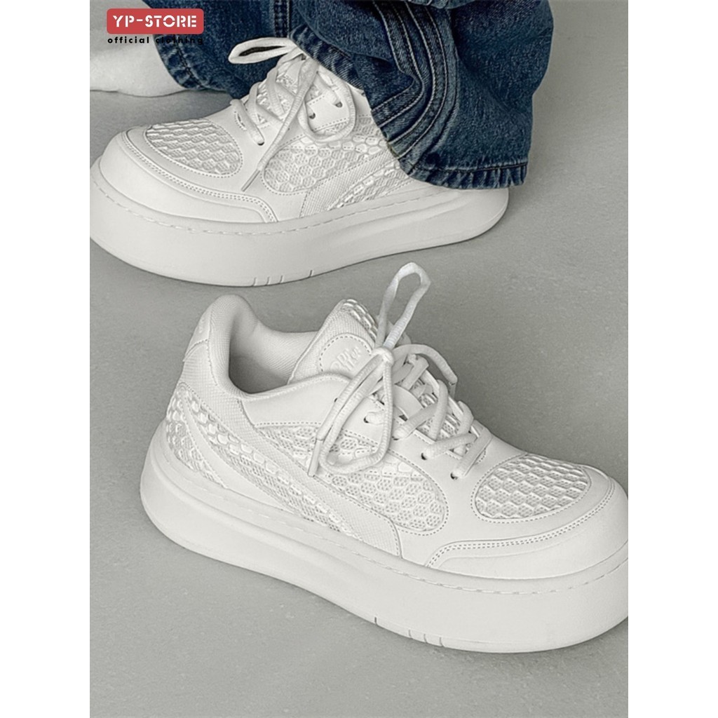 Nicho Design malha respirável sapatos brancos das mulheres dos homens tênis casuais de sola grossa verão All-Match novos