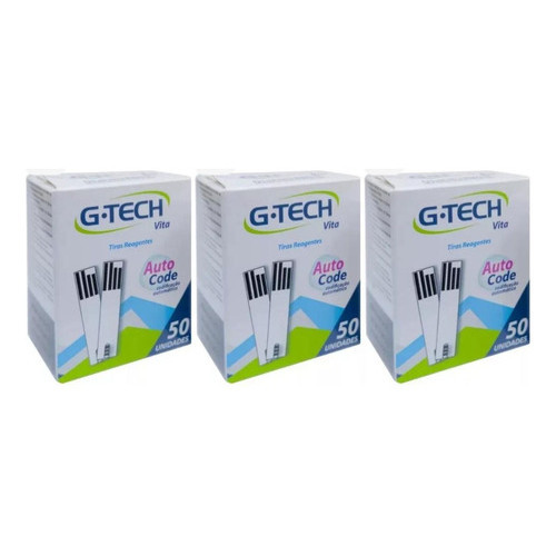 Tiras Reagentes Compatível G-tech Vita Preto Fitas Glicose 150 Unidades