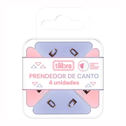 Prendedor de papel triangular 32mm com 4 unidades 353949 Tilibra