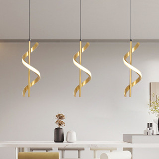 (3 cores em 1 luz) Lustre Pendente Luminária de Teto Led Dourado Decoração Minimalista Moderno para Sala Quarto Cozinha em Oferta na Shopee