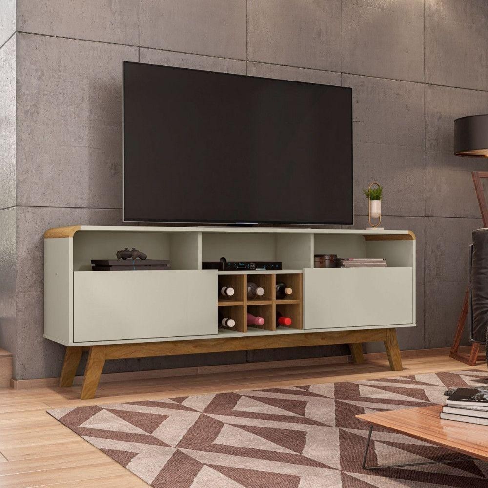 Rack para TV Até 65" Larimar Bechara Off White com Cinamomo em Oferta na Shopee