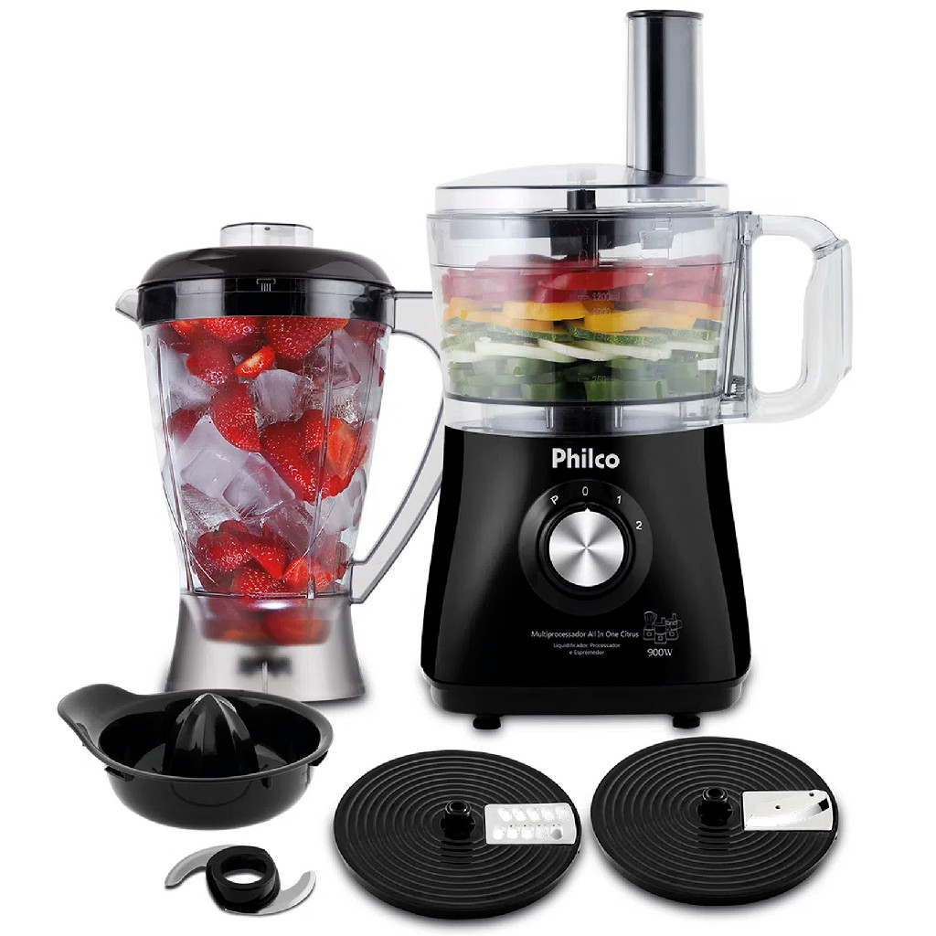 Multiprocessador com Liquidificador Philco All in One BMP900P Preto - Home Appliances