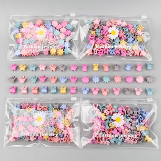 30Pcs/Bag Mini Cute Kids Hairpins Cartoon Colorful Crown Flowers Grampos De Cabelo De Meni...