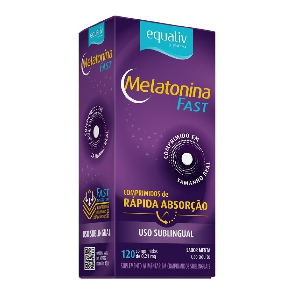 Melatonina Fast Equaliv Sabor Menta 120 Comprimidos Sublinguais em Oferta na Shopee