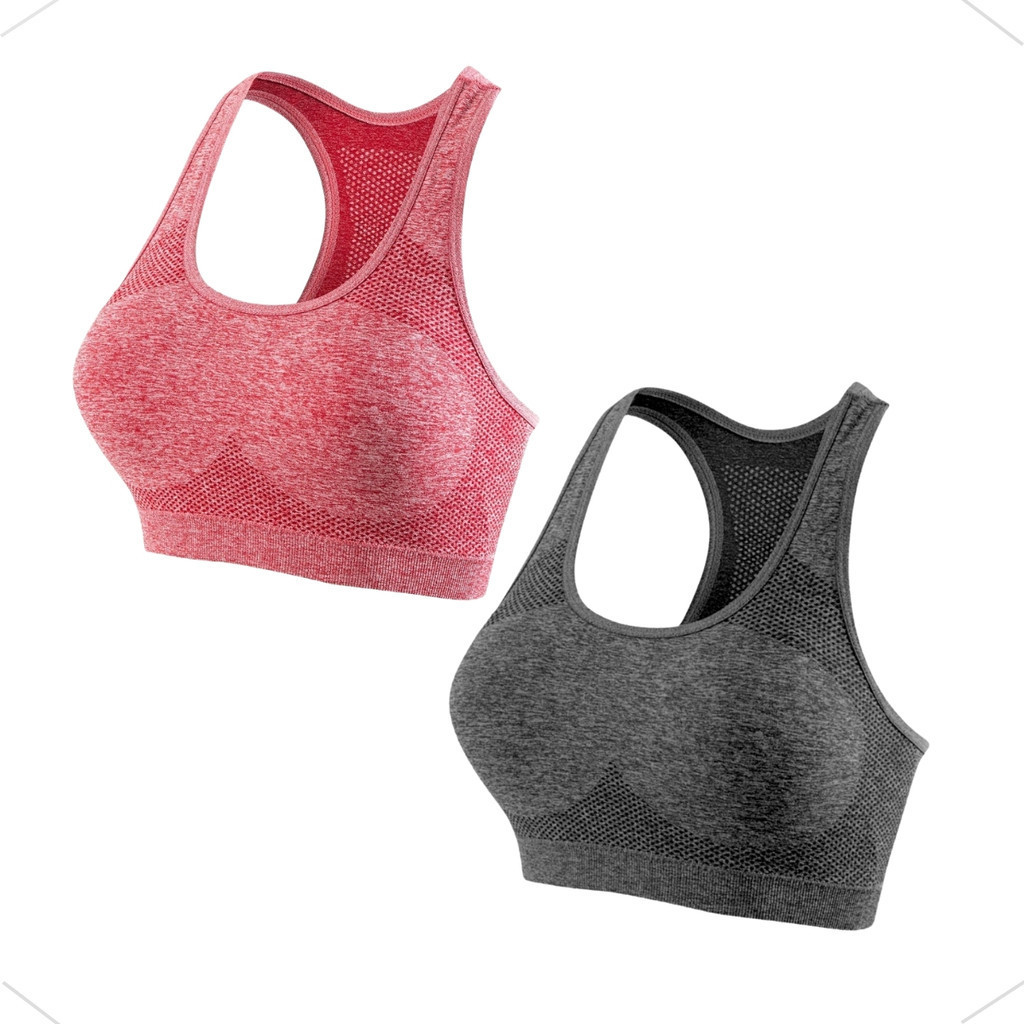 Kit 2 Tops Com Bojo Esportivo Fitnes Academia Vermelho Cinza em Oferta na Shopee