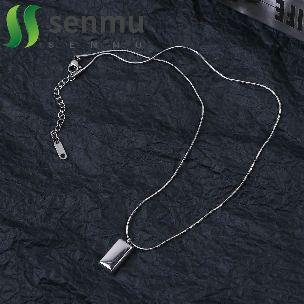 SENMU Colar Homem Punk Tijolos De Prata Simples Cobra Corrente De Ossos Sweater Chain Boyfriend Estilo Coreano