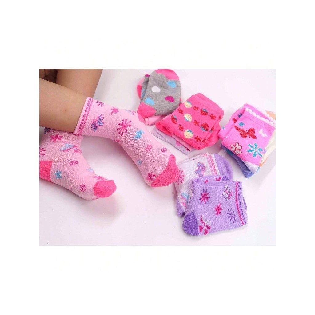 Kit 12 pares de Meia infantil - Menina sem antiderrapante