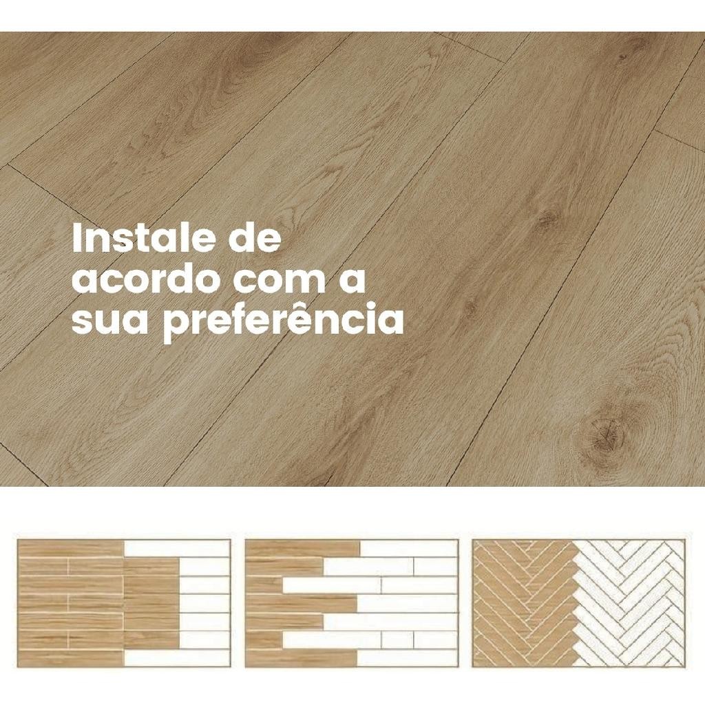 Piso Vinílico Autocolante Cor: Madeira Suave Placa Adesiva Régua Madeira Cx 5m² — imagem 2 de 2