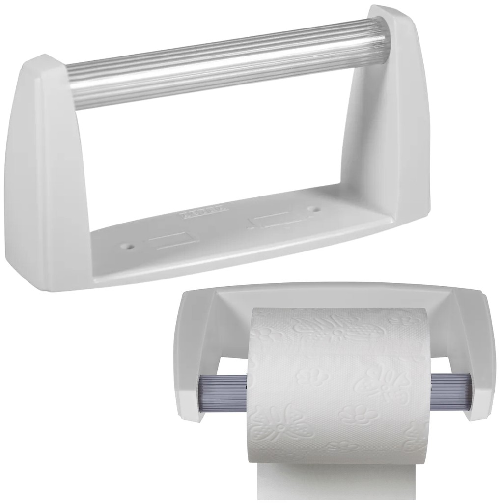 Porta Papel Higiênico Suporte Papeleira Plástica Sobrepor Branca Astra Porta Rolo Prático de Parede Casa