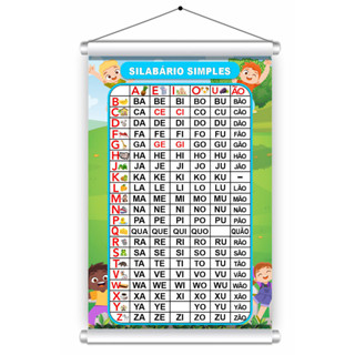 Banner Educativo Lona Silabário Letras Didático 60x90cm em Oferta na Shopee