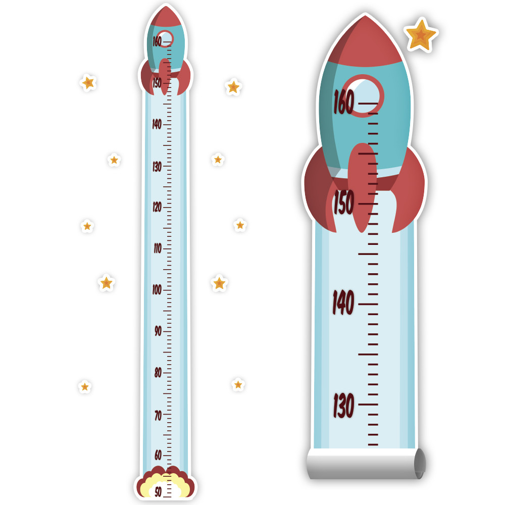 Adesivo Parede Régua Crescimento Foguete Exploração Estrelas em Oferta na Shopee