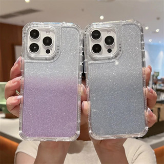 Luxo glitter 3 Em 1 Caso De Telefone Para iPhone 16 15 14 13 12 11 Pro Max Plus Anti Queda Capa Protetora Pára-Choques em Oferta na Shopee