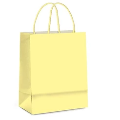 Sacola de Papel M 26x19,5x9,5cm - Amarelo Bebê - Embalagem Econômica - 10 unidades - Cromus - Rizzo