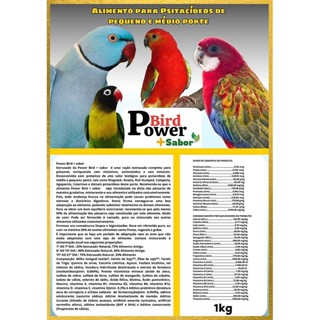 Extrusada Power Bird + Sabor - Psitacideos Medio e Pequeno Porte - 5Kgs em Oferta na Shopee