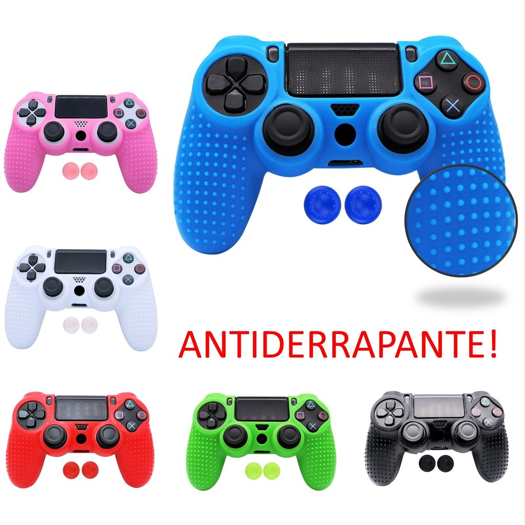 Capa Protetora Silicone Antiderrapante Controle Ps4 + Par Grips em Oferta na Shopee
