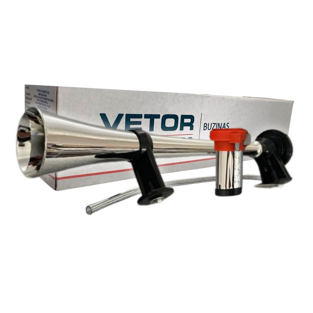Buzina Caminhão Marítima Navio Cromada 49cm 12V C/Compressor em Oferta na Shopee