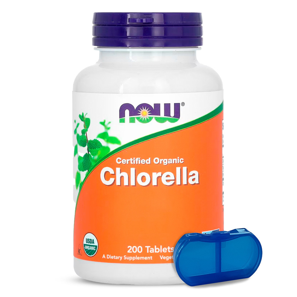 Clorela Orgânica 500mg Now Foods 200 Tabs + Porta Cápsulas em Oferta na Shopee