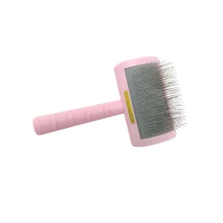 Rasqueadeira Pet Cães e Gatos MBS Colors Com Pinos Extra Longos Rosa M