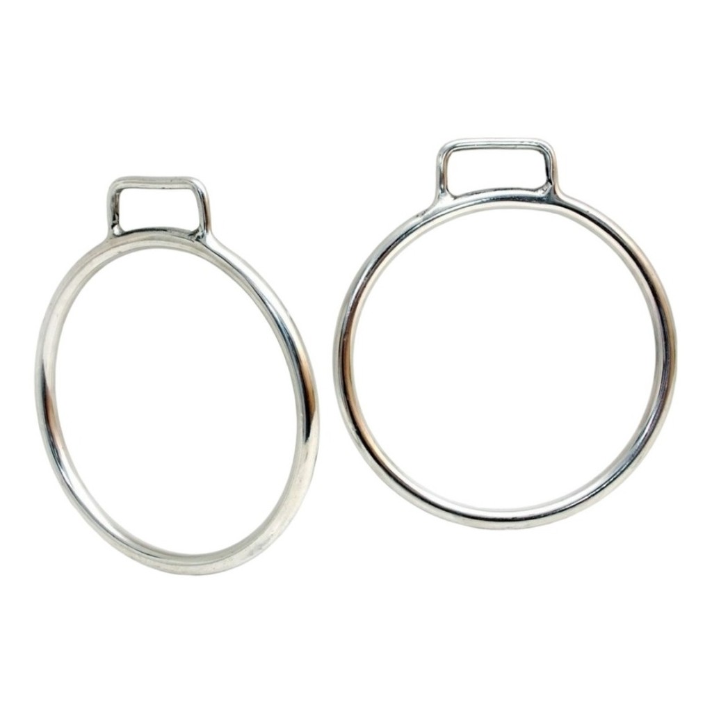 Par Estribo De Inox Argolão Para Arreio Selaria Cavalos