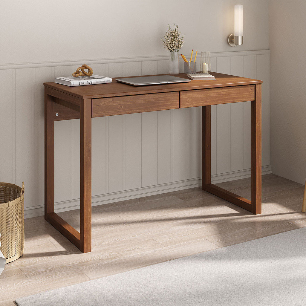 Mesa Escrivaninha Madeira 2 Gavetas Noah em Oferta na Shopee