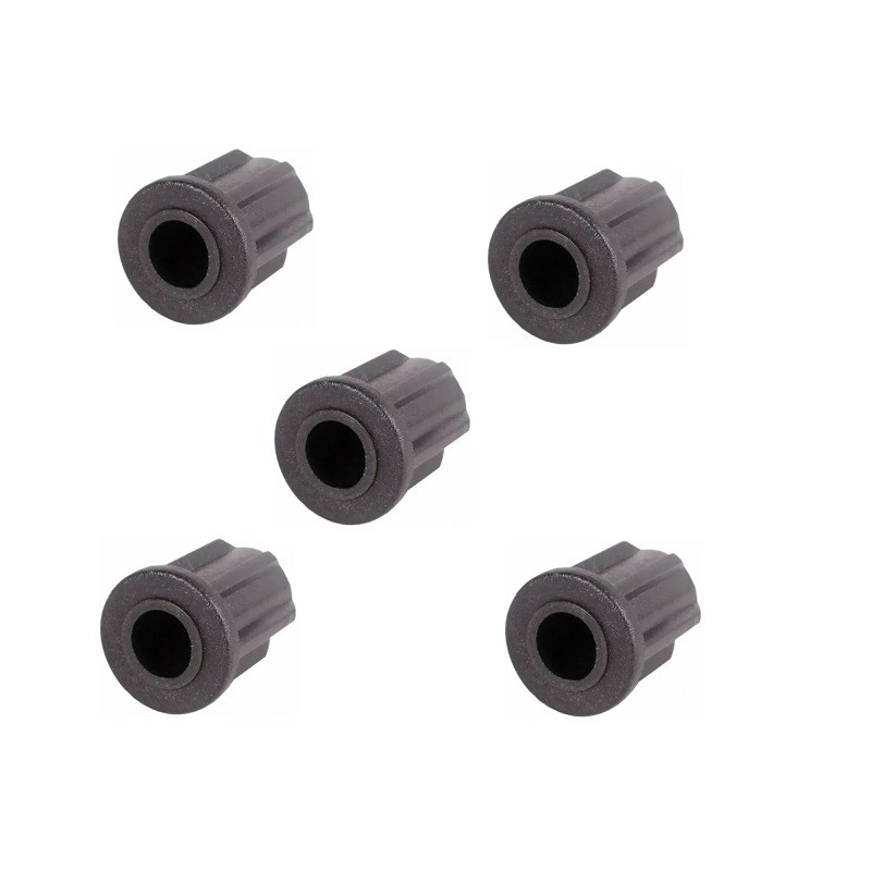 Kit com 5 Bucha Redonda 3/4 para Rodizio de Cadeira Preto Pino 11mm