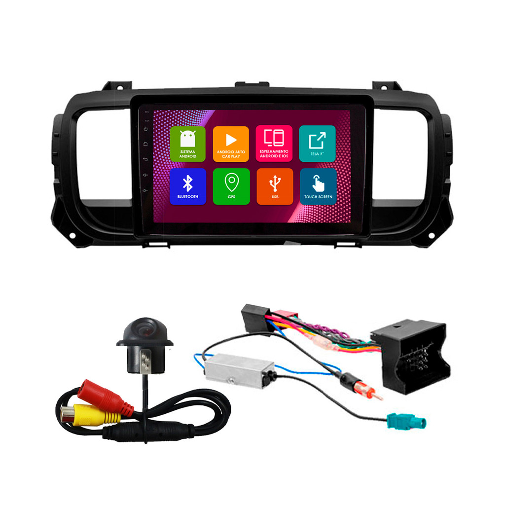 Kit Multimídia 9 Pol Peugeot Expert Citroen Jumpy 21 A 23 Fiat Scudo 22 23 Android 2Gb Ram 32Gb Quad-Core 2 Din Preto em Oferta na Shopee