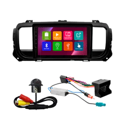 Kit Multimídia 9 Pol Peugeot Expert Citroen Jumpy 21 A 23 Fiat Scudo 22 23 Android 2Gb Ram 32Gb Quad-Core 2 Din Preto