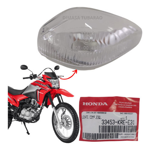 Lente Da Seta Traseira Esquerda Nxr Bros 160 Cg 160 2015 Áté 2023 Original Honda
