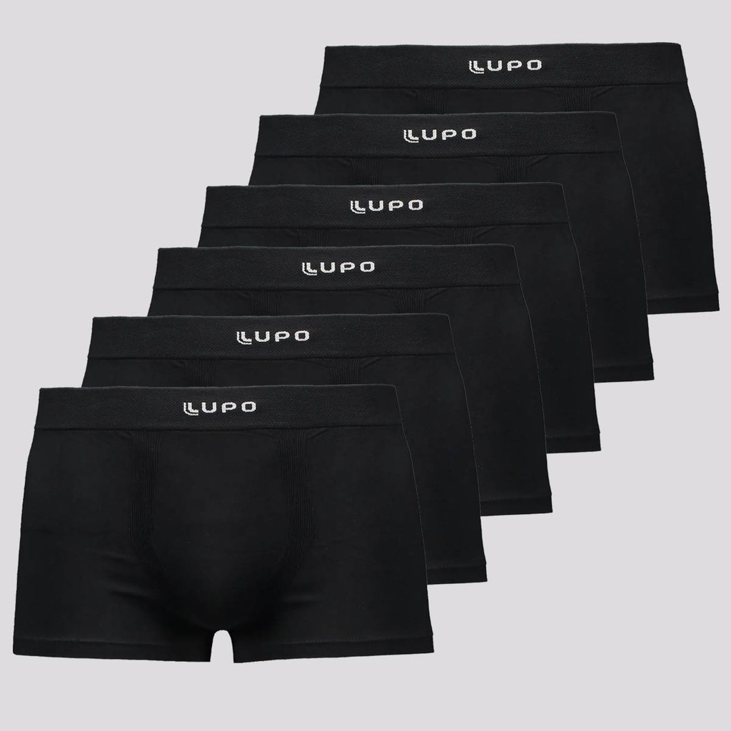 Kit 6 Cuecas Sunga Lupo Microfibra Preta em Oferta na Shopee