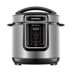 Panela de Pressão Elétrica Mondial 220V 6L Digital Master Cooker PE-60-6L-I Preto/Inox