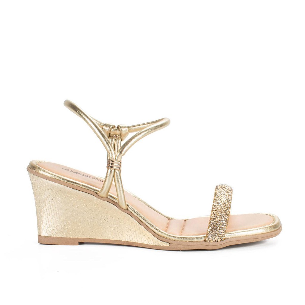 Sandália Mississipi Anabela Metalizada MB892 - Women Shoes