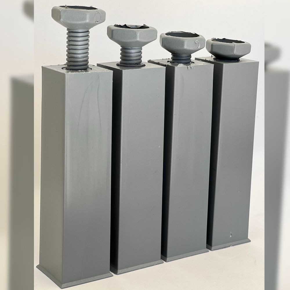 Kit 04 Pés Plásticos Quadrado 17 cm Cinza Para Armário M02 Balcão Móveis Cozinha - Inoviza em Oferta na Shopee